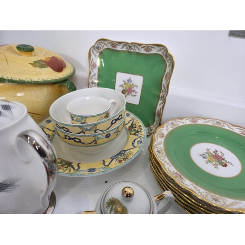 212 - Collection of Porcelain, Quimper Faience Plates, Copeland Spode, Floral Pitcher