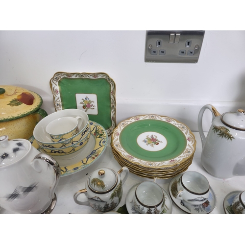 212 - Collection of Porcelain, Quimper Faience Plates, Copeland Spode, Floral Pitcher