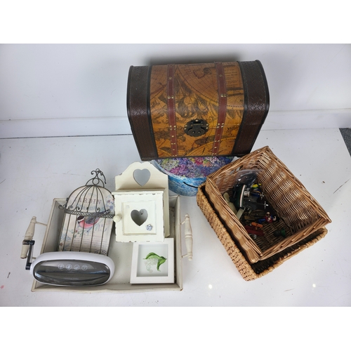 216 - Decorative Storage Boxes, Houseware and Wicker Basket Group