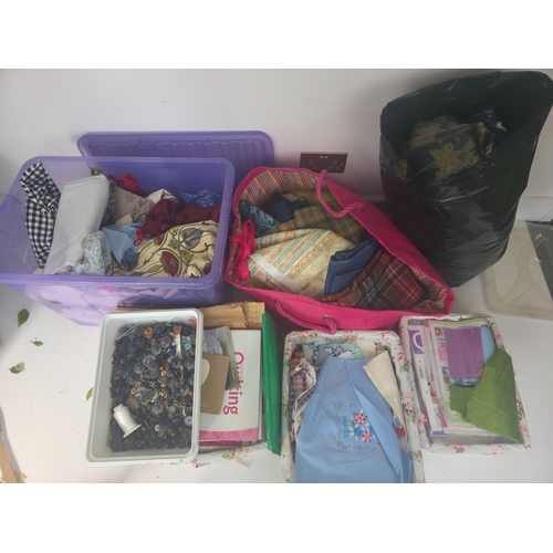 217 - Very Large Quantity of Quality Fabrics, Associated Sewing Articles, Patterns, Thread and Other