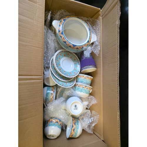 220 - Boxed Ceramic Tea / Coffee Set with Cups, Saucers & Teapot
