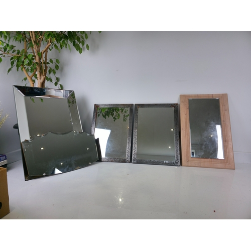 224 - Group of Wall Mirrors Including Bevelled & Framed Examples (5)