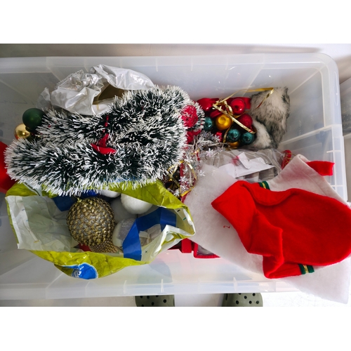 227 - Two Boxes of Christmas Decorations & Seasonal Items