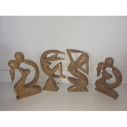 237 - Group of Carved Wooden Abstract Erotic Figures (one A/F)