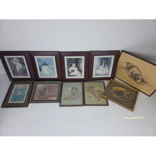 239 - A Collection of 10 Decorative Prints/etchings etc, Late 20th Century