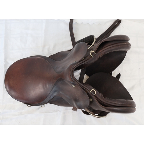 244 - A Vintage English General Purpose Equestrian Saddle with Sheepskin Seat Cover