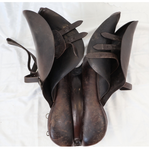 244 - A Vintage English General Purpose Equestrian Saddle with Sheepskin Seat Cover