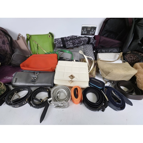 251 - Large quantity of (mostly ladies) handbags, belts and accessories including known brands