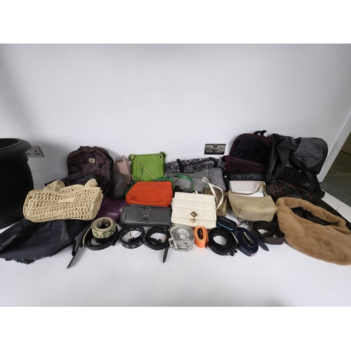 251 - Large quantity of (mostly ladies) handbags, belts and accessories including known brands