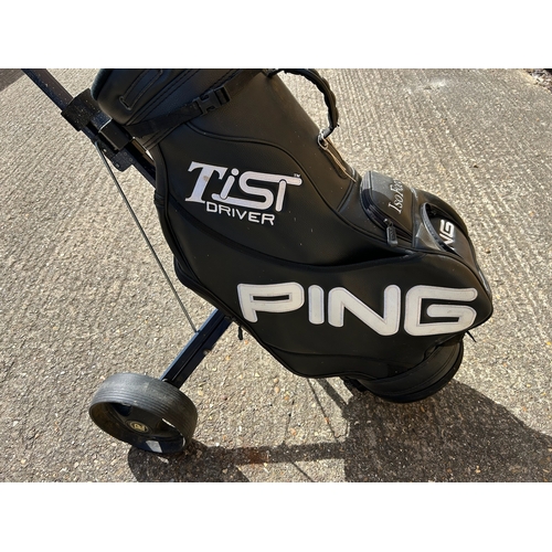 34 - Ping Golf Bag and Cart