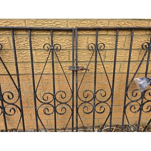 39 - Pair of Matching Vintage Wrought Iron Gates, measures approx 230cm wide and 88cm tall.