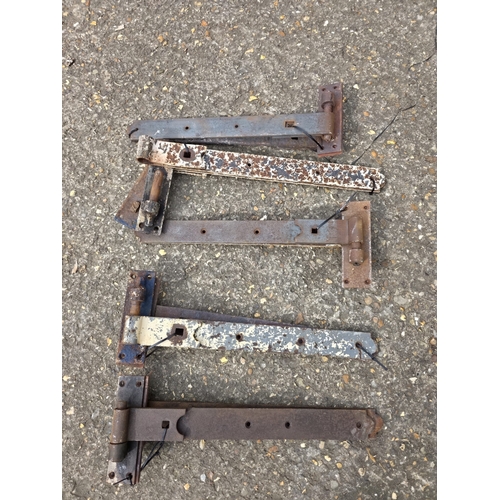 42 - Collection of Very Heavy Vintage Iron Barn Door Hinges