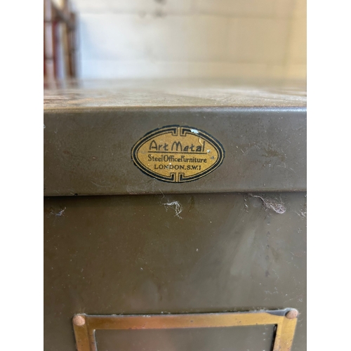 54 - Vintage Art Metal Steel Four-Drawer Filing Cabinet, London S.W.1 full of tools etc