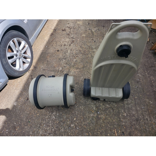 57 - Wastemaster Portable Waste Water Tank & Aquaroll 40L Water Carrier