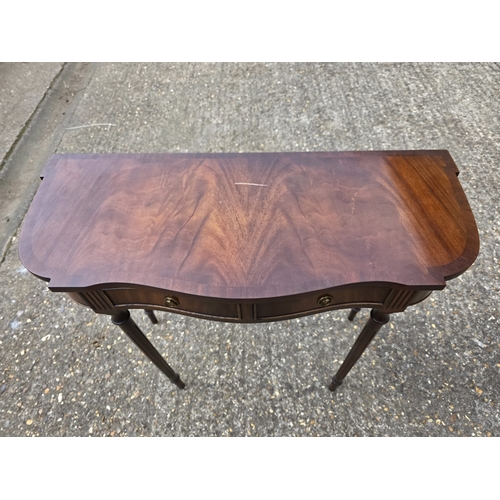 67 - Bevan Funnell Mahogany Console Table, Two Drawers - 80cm x 34cm x 74cm