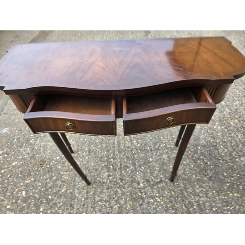 67 - Bevan Funnell Mahogany Console Table, Two Drawers - 80cm x 34cm x 74cm