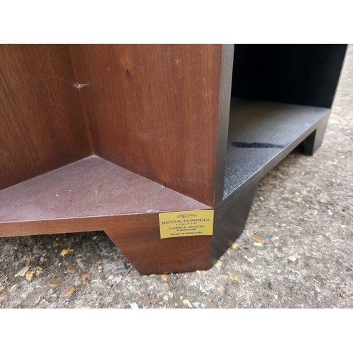 68 - Bevan Funnell Mahogany TV Stand with Glazed & Panelled Doors - 93cm x 47cm x 55cm