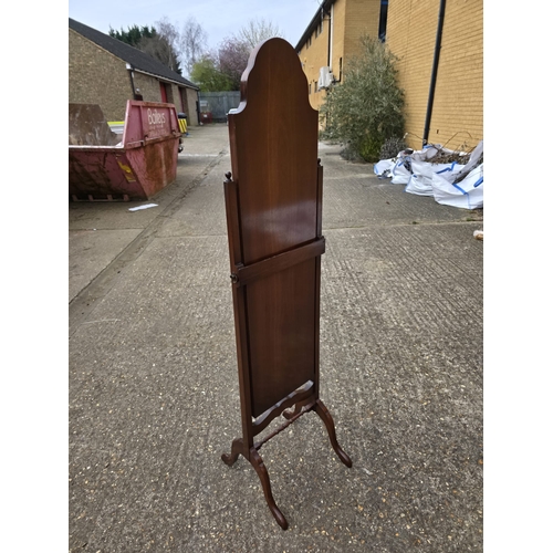 69 - Bevan Funnell Mahogany Cheval Mirror, Adjustable Frame