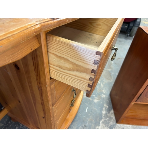 74 - Vintage Shabby Chic Pine Dressing Table - Dove Tail Joints and One Other Vintage Cabinet