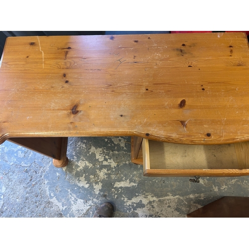 74 - Vintage Shabby Chic Pine Dressing Table - Dove Tail Joints and One Other Vintage Cabinet