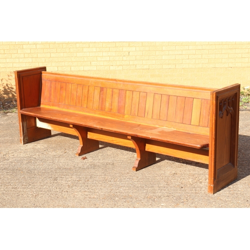 81 - Large Antique 19th Century Ecclesiastic Scottish Gothic Revival Pew