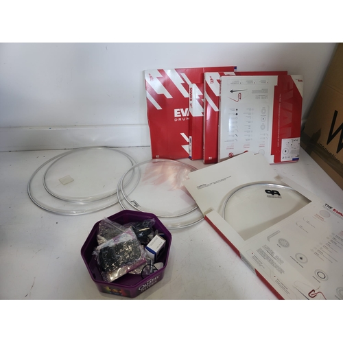 147 - Mixed Drumheads, Practice pads and accessories