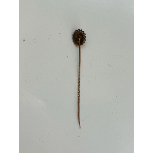 18 - Victorian stick pin, set with a Garnet.