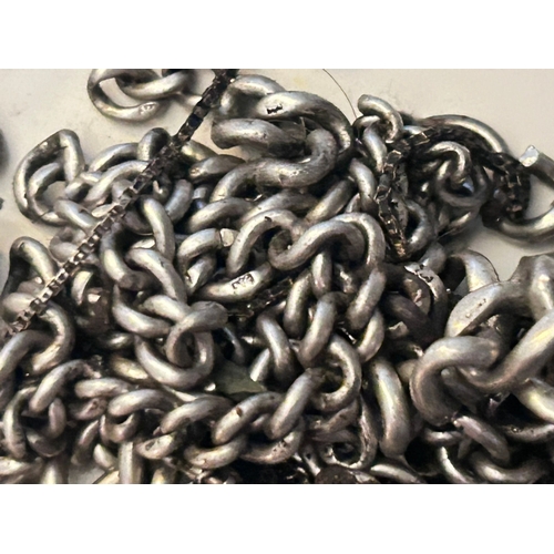 20 - Bulk lot of Sterling Silver Curb Chain and others, Passant stamp on links, weighs circa 206g