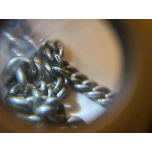 21 - Bulk lot of Sterling Silver Curb chain, albert fob parts etc. Passant marks to links. Weighs circa 2... 