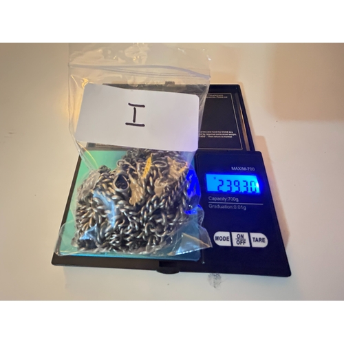 24 - Bulk lot of Sterling Silver Curb Chain, with stamps to links and weight circa 239g