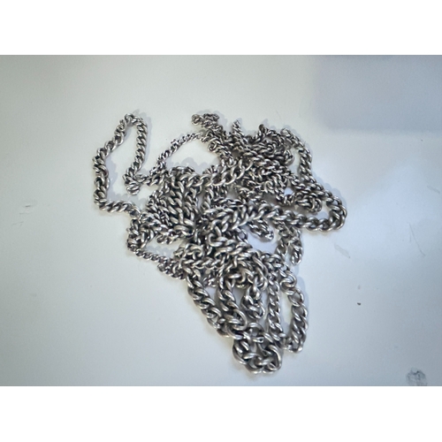 26 - Bulk lot of scrap silver chain, links stamped with Passant mark and a gross weight of circa 192g