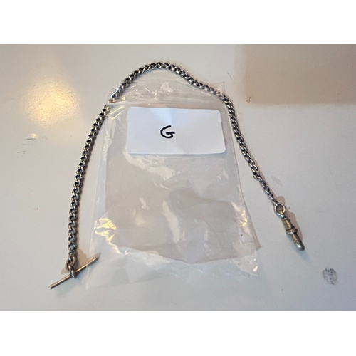 28 - Sterling Silver Albert Fob / Chain, with hallmarks and stamps, weighs circa 19g