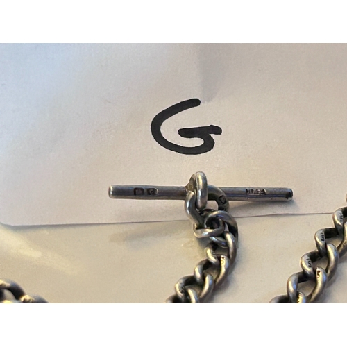 28 - Sterling Silver Albert Fob / Chain, with hallmarks and stamps, weighs circa 19g