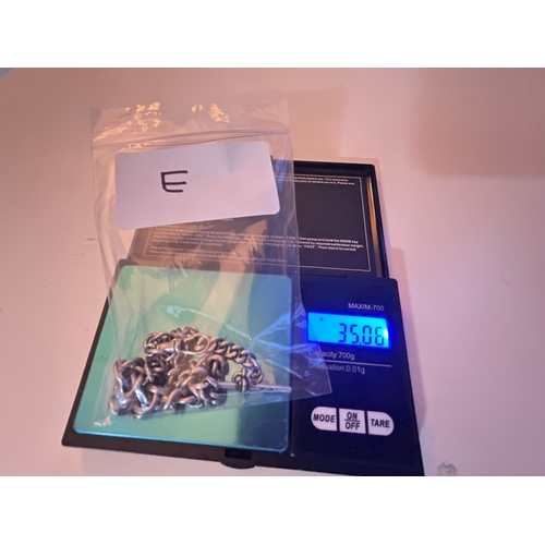 30 - Sterling Silver Albert Fob / Chain, with hallmarks and stamps, weighs circa 35g
