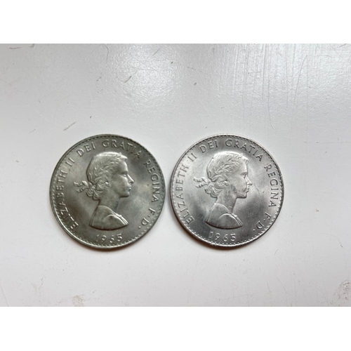 49 - Pair of Winston Churchill 1965 Elizabeth II Commemorative Crowns