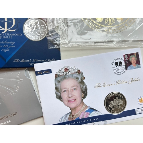 51 - An interesting collection of commemorative coins including the Queens Diamond Jubilee, the opening o... 
