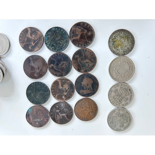 55 - Good collection of Pre decimal and antique UK coins, including Shillings, Penny's, Sixpences, Thrupe... 