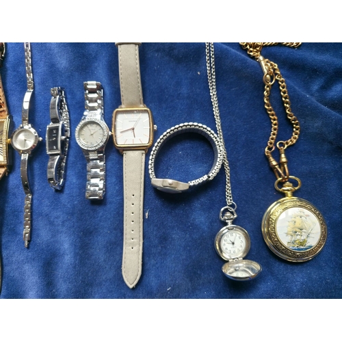 58 - Job lot of mostly women's watches, Timex, Sekonda, Guess, Rocha, Rotary etc
