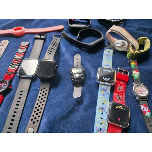 59 - Job lot of smart and analogue watches, Star Wars, Ice Watch, Hello Kitty Etc