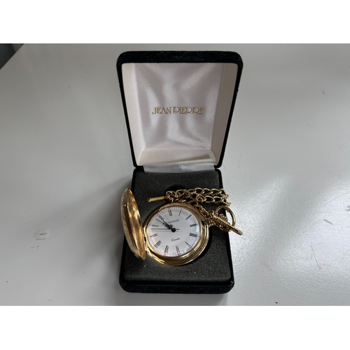 60 - Quality Jean Pierre pocket watch on fob chain - untested
