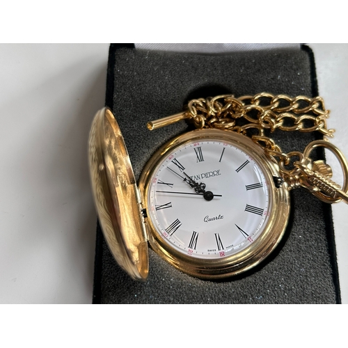 60 - Quality Jean Pierre pocket watch on fob chain - untested