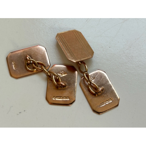 7 - 9ct Gold Cufflinks - Fully hallmarked