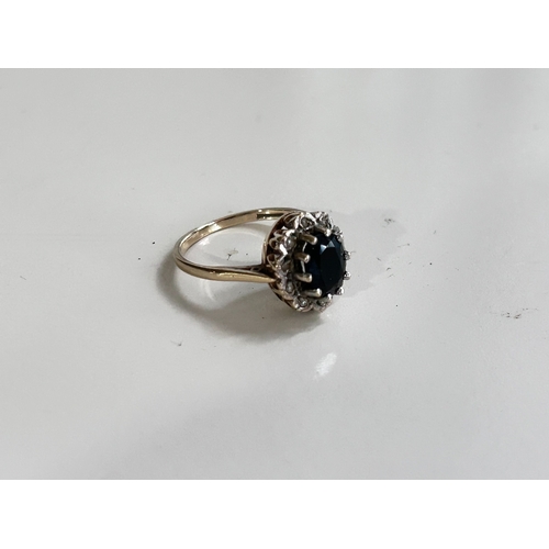 8 - Hallmarked gemstone set ring set in 9ct Gold with a gross weight of 3g