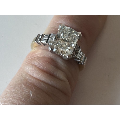 3 - 18ct Gold Radiant-Cut Diamond Ring, Approx. 2.50ct Centre, with Brilliant & Baguette Diamond Shoulde... 
