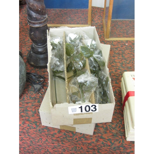 103 - 2 boxes of porcelain roses.