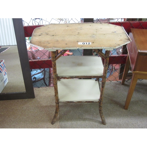 12 - 3 tier bamboo occasional table with pine top.