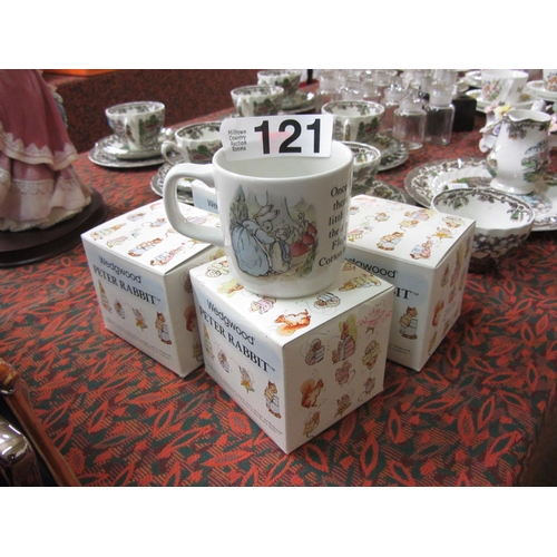 121 - 4 Wedgwood Peter Rabbit cups.