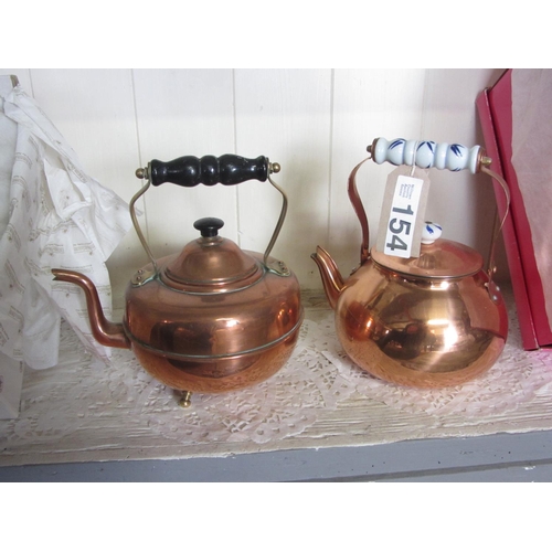 154 - 2 Copper kettles.