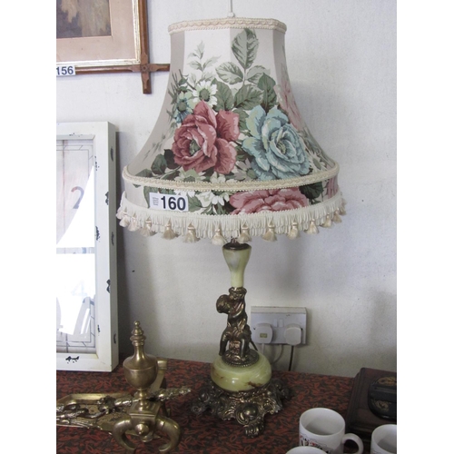 160 - Ornate table lamp and shade.