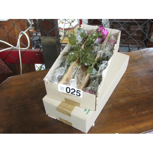 25 - 2 boxes of porcelain coloured roses.